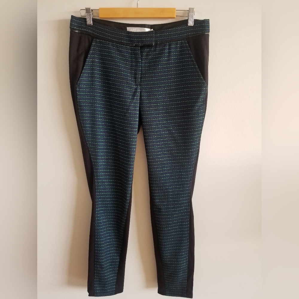 ABS Trouser Black with Green & Blue Metalic Pattern - size 8